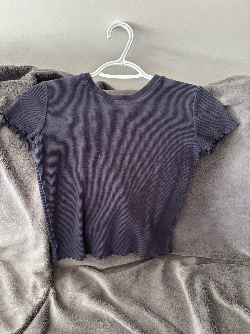 Navy Short Sleeve Ribbed Tee